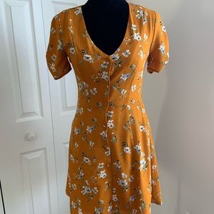 Marigold Floral Button-up Dress